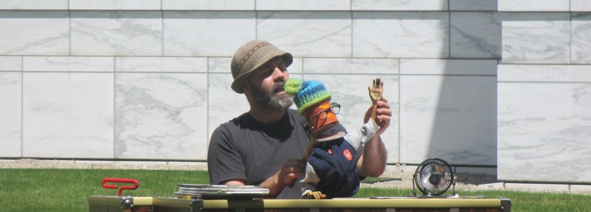 Kevin Kammeraad and his troupe of puppet friends