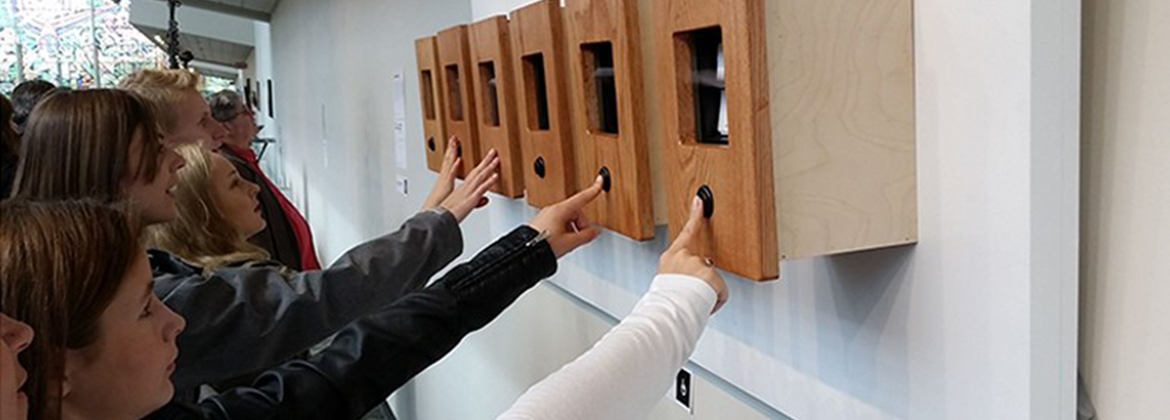 Students observing analog technology