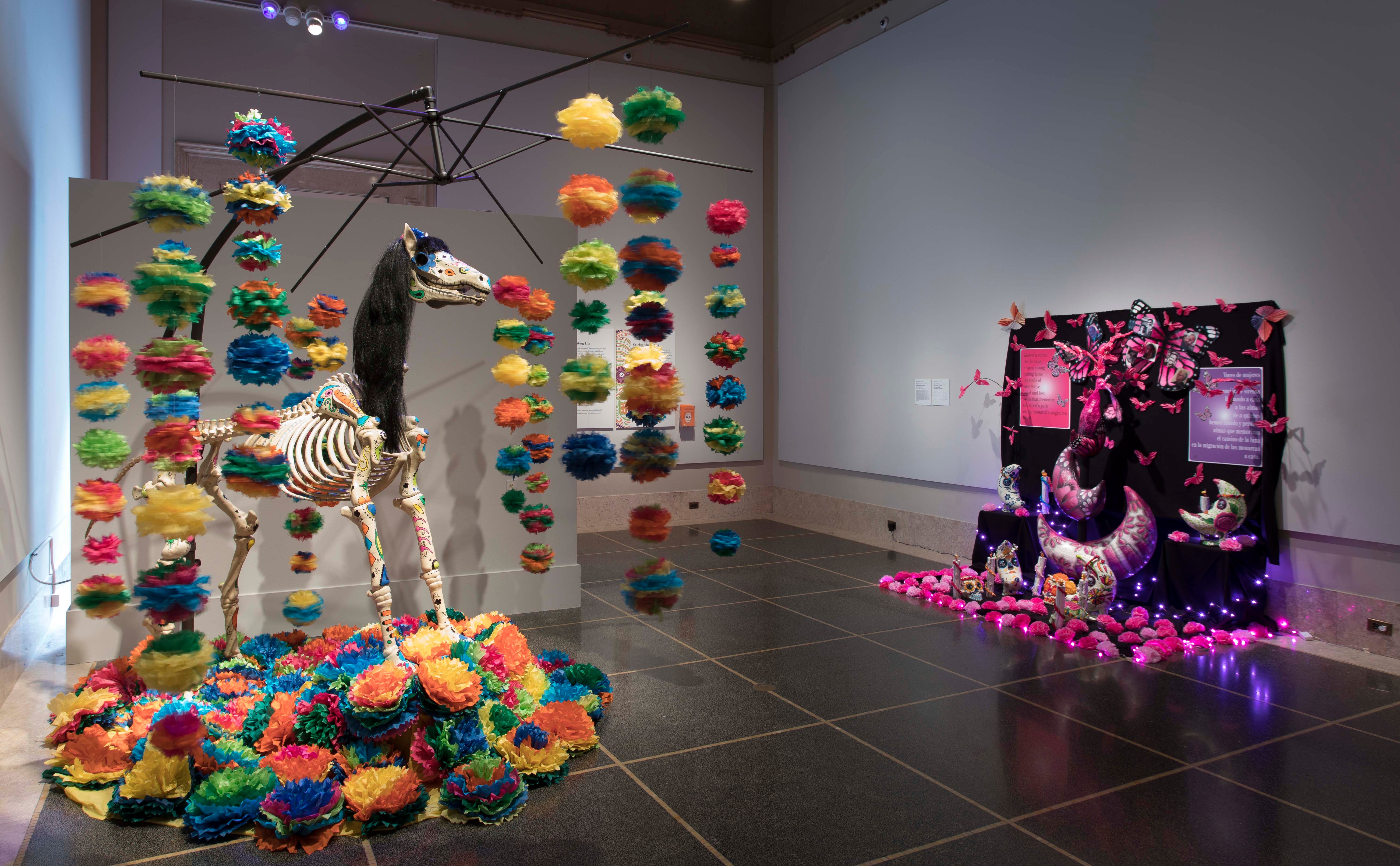 Two Ofrendas altars on display at the DIA