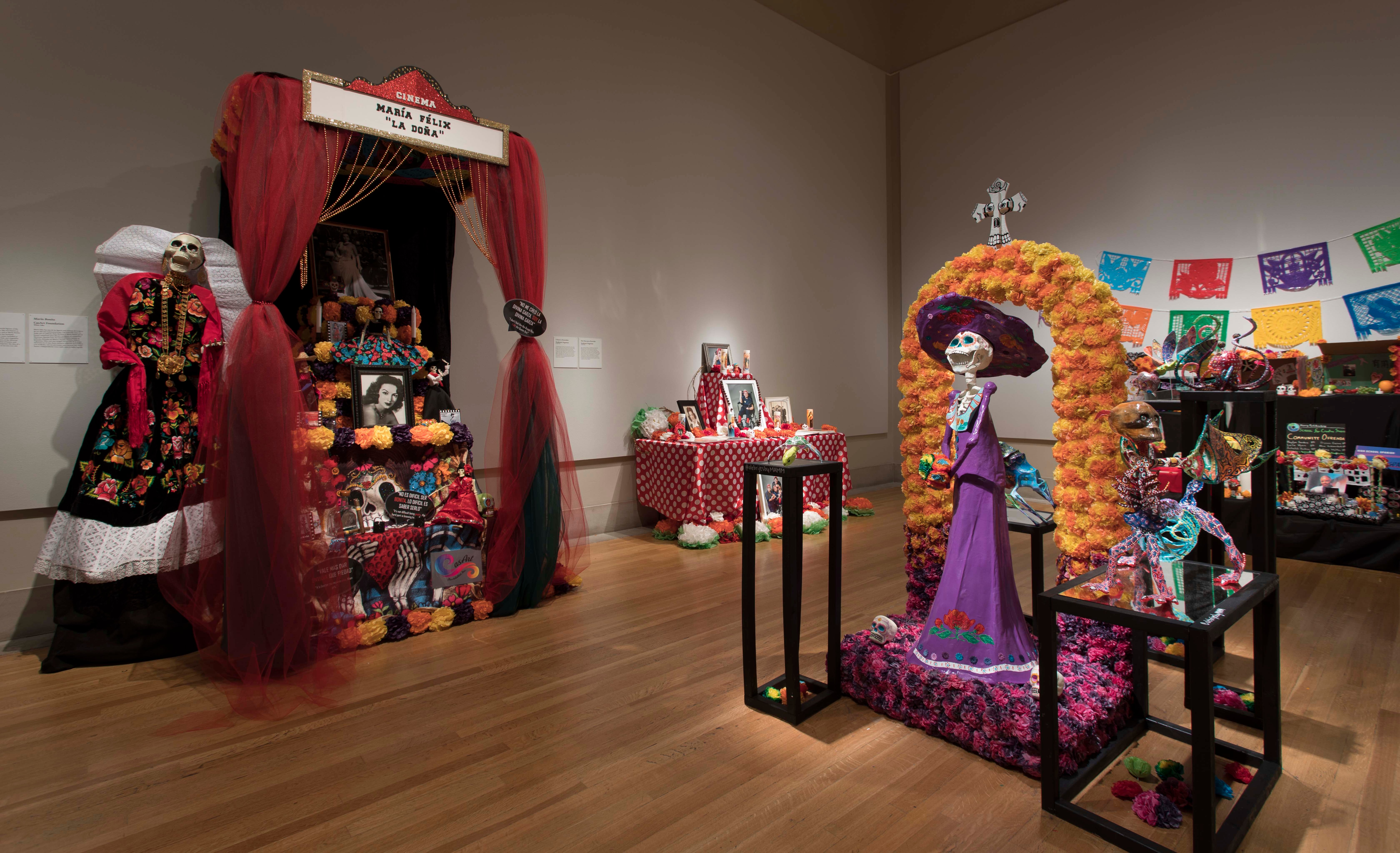 Ofrenda altars on display at the DIA