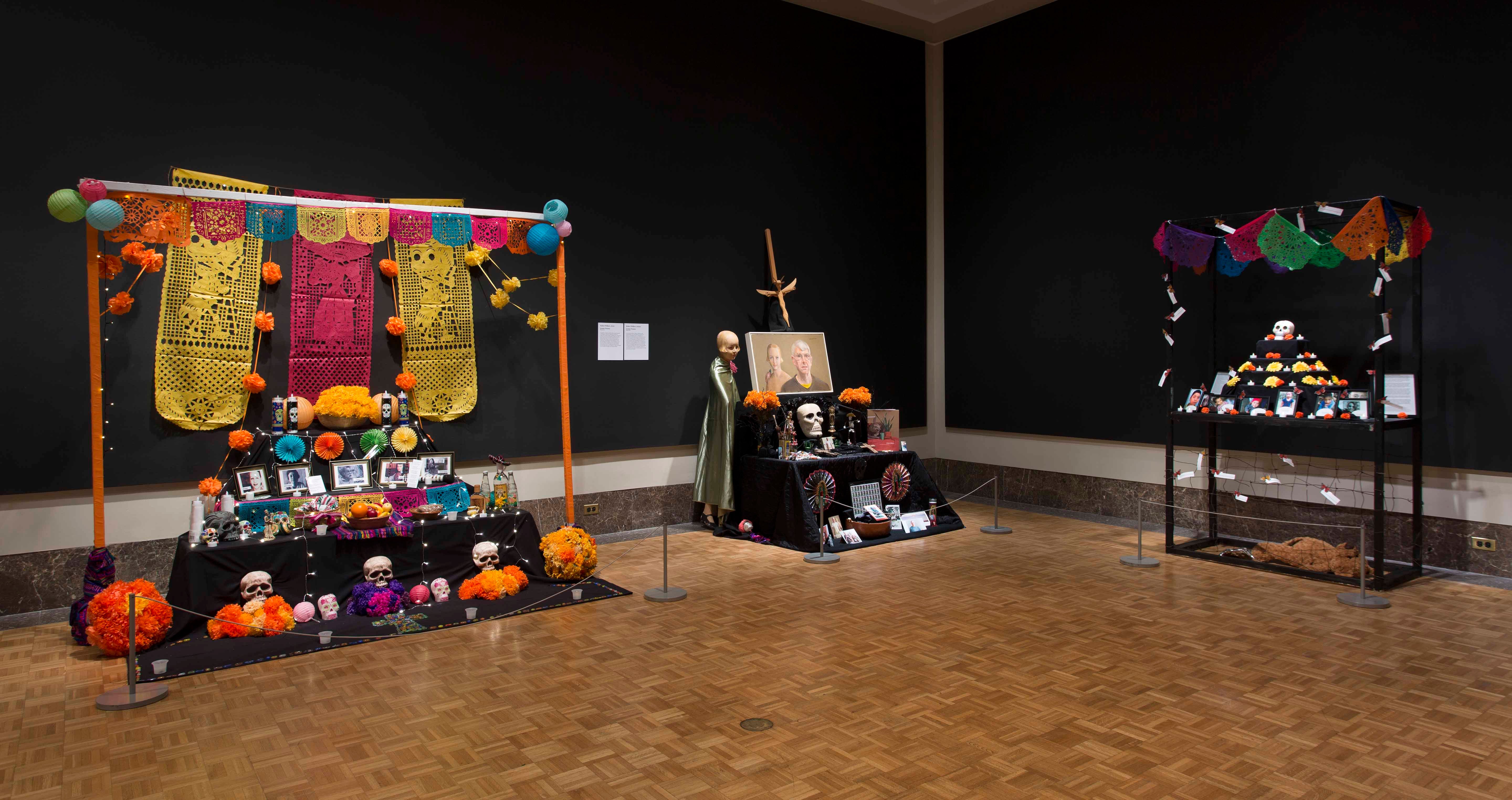 Ofrenda altars on display at the DIA
