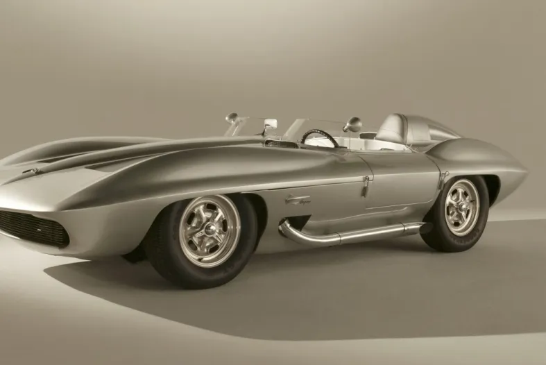 silver convertible on exhibition