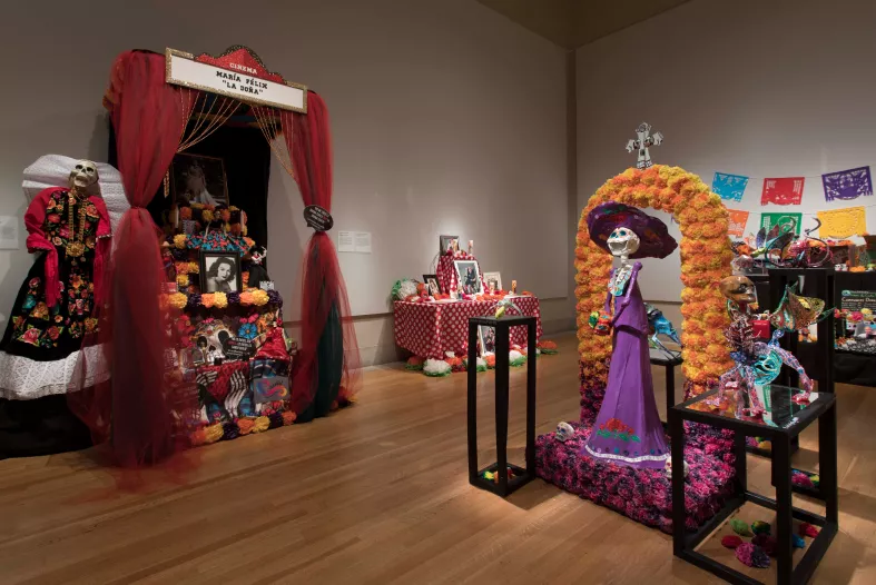 Ofrenda altars on display at the DIA