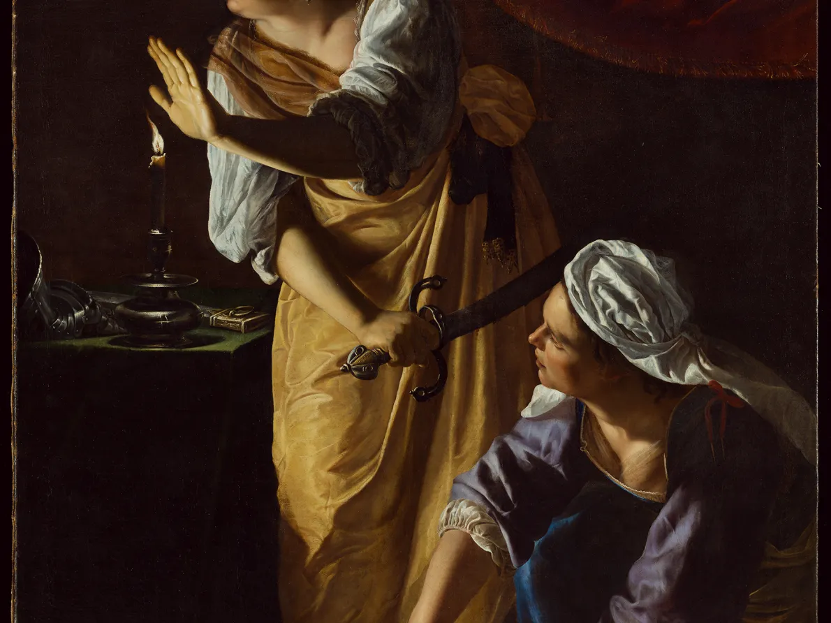 "Judith and Her Maidservant with the Head of Holofernes," 1523-1525, Artemisia Gentileschi, Italian; oil on canvas. Detroit Institute of Arts.