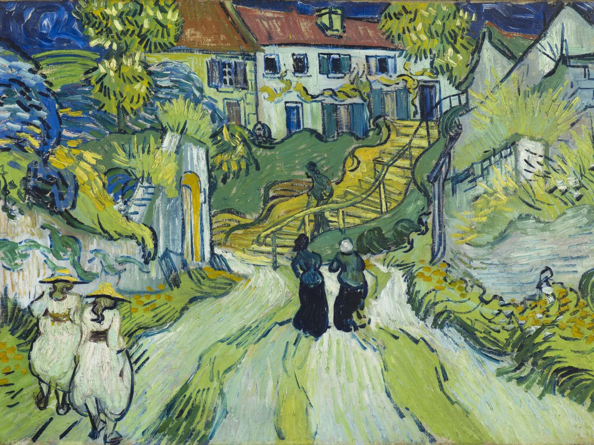 Vincent van Gogh (Dutch, 1853–1890). Stairway at Auvers, 1890. Oil on canvas; 19 11/16 x 27 3/4 in. (50 x 70.5 cm). Saint Louis Art Museum, museum purchase 1:1935.
