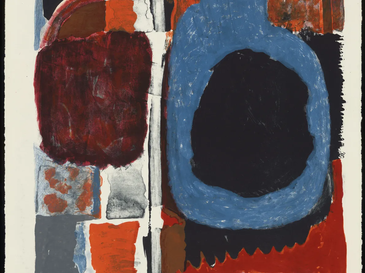 Robert Blackburn (American, 1920–2003). Faux Pas (aka Unfinished Note), c. 1960. Color Lithograph; 22 x 16 ½ in. Nelson/Dunks Collection. Photograph by Karl Peterson. © The Trust for Robert Blackburn. Used with permission.